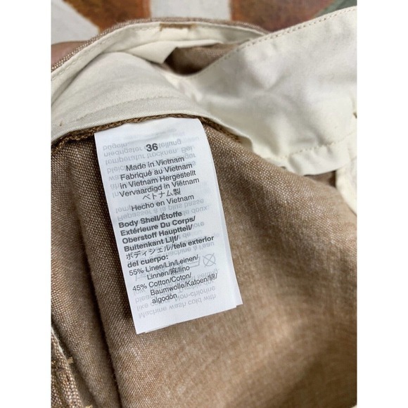 J Cew Factory Mens Size 36 Brown Linen Blend Flat Front Casual Shorts - Picture 2 of 5